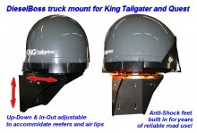 King Tailgater and Quest satellite mount bracket for semi truck